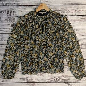 LOFT Floral Chiffon Blouse Sz. M